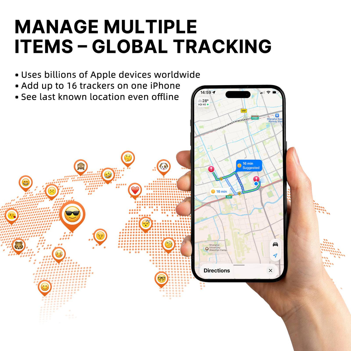 Track multiple items worldwide
